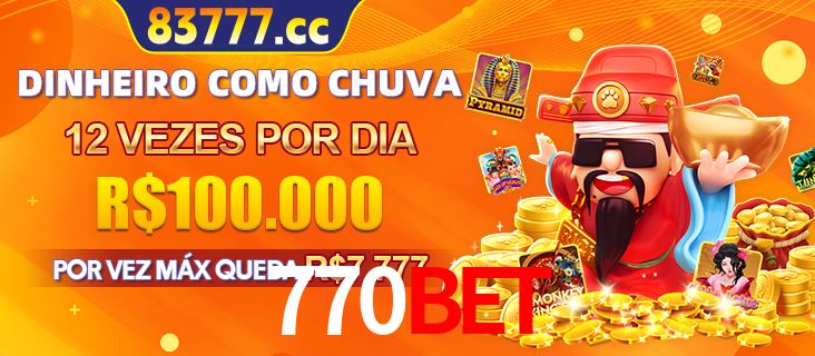 Banner do programa de recompensas Recomende para amigos do 770BET, detalhando os bônus por convidar amigos, com prêmios que chegam a R$288.888.