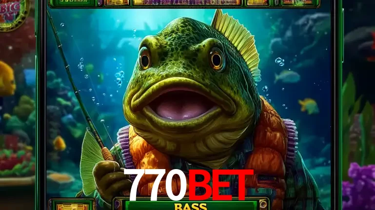 Personagem de peixe pescador do popular jogo de slot com tema de pescaria, uma das emocionantes opções de caça-níqueis para jogar e ganhar no cassino 770BET.